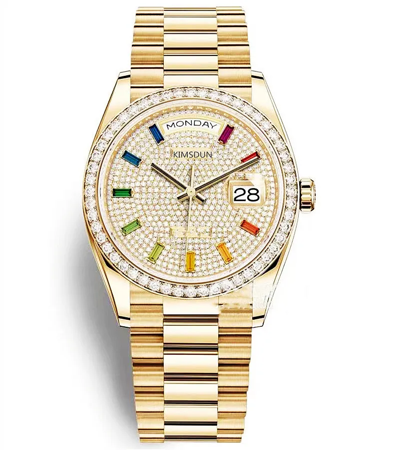 Дизайнерские автоматы мужской часы роскошные бриллиантовые модные набор 41 -мм складной пряжки