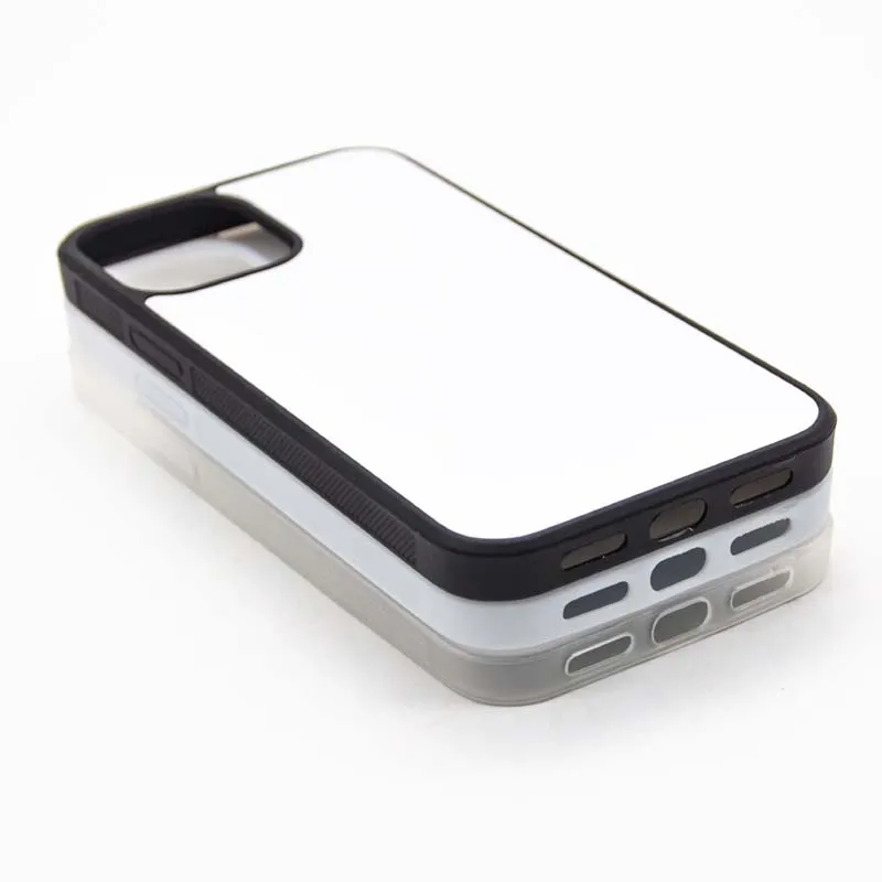 50pcs DHL Blank Case pour iPhone 11 / Pro / Pro Max iPhone 12 (6.1 / 5.4i / 6.7inch) Impression par sublimation Bord en silicone TPU + PC Étui pour téléphone portable