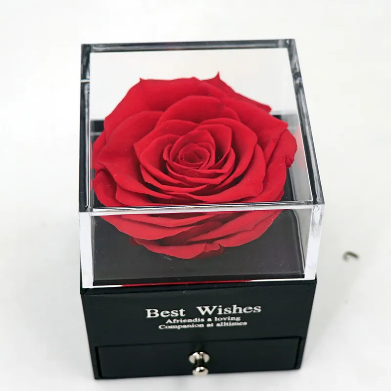 Valentines Day Gifts Eternal Rose Flower Ring Box Party Favor