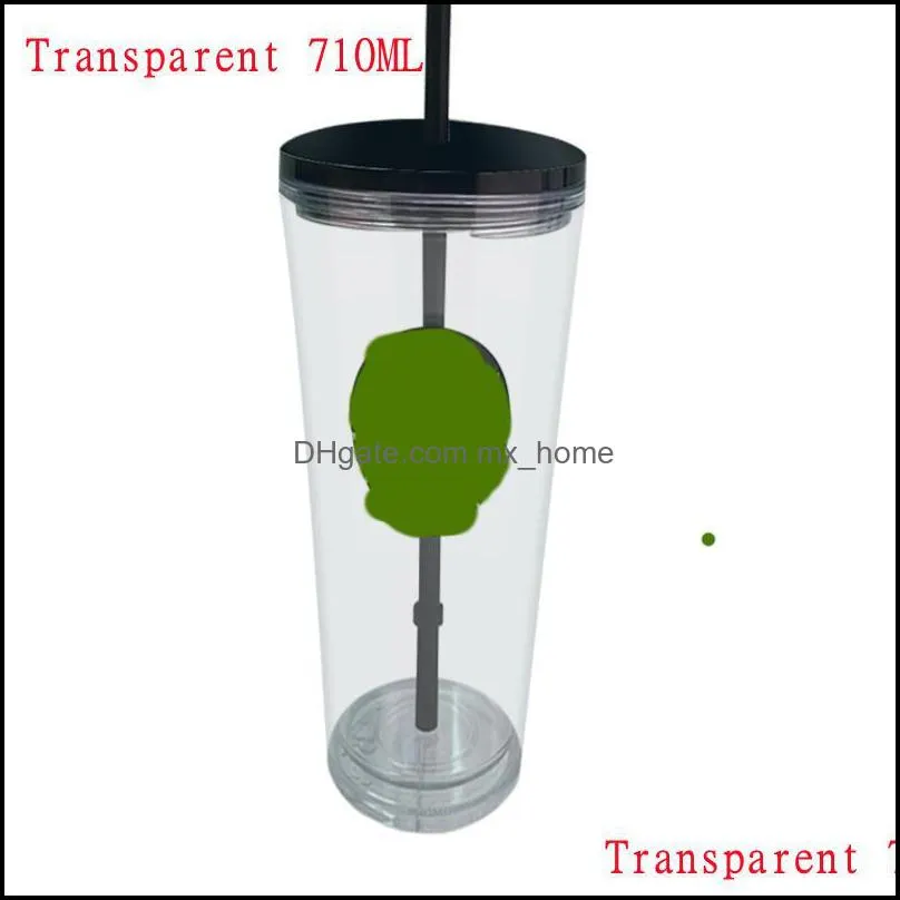 Mugs 710ml/24oz Diamond Radiant Goddess Straw Cup With Lid LOGO Coffee Summer Holiday Cold Tumbler Durian US