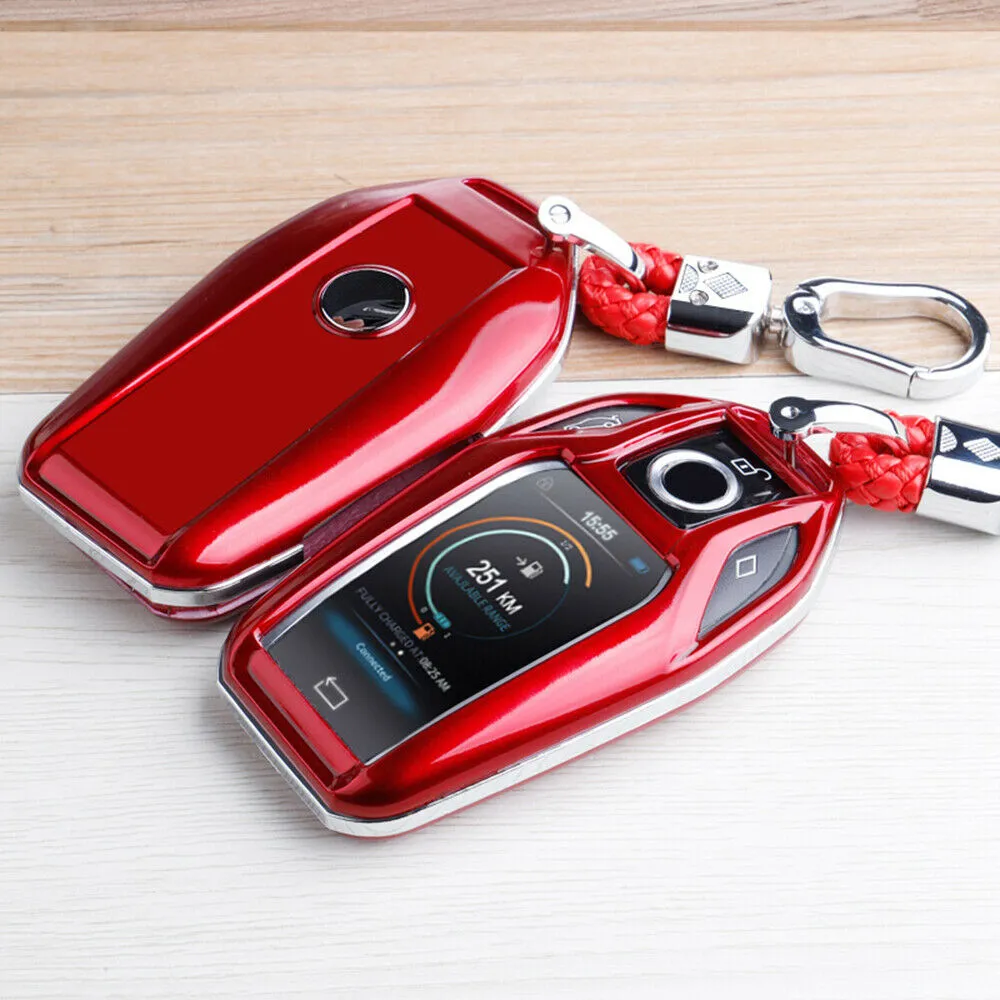 Car Key Case Carbon Fiber Accessories Fit For BMW G30 G11 G12 X3 X4 X5 X7 2019-2020 Remote Key Fob Bag Box Cover Holder Shell