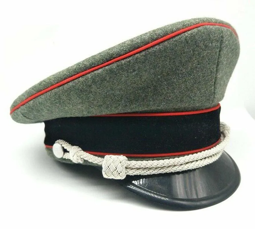 Niemiecki oficer II wojny światowej szczyt Cap Visor Chin podbródka w rozmiarach M 57 cm sklep 56051011