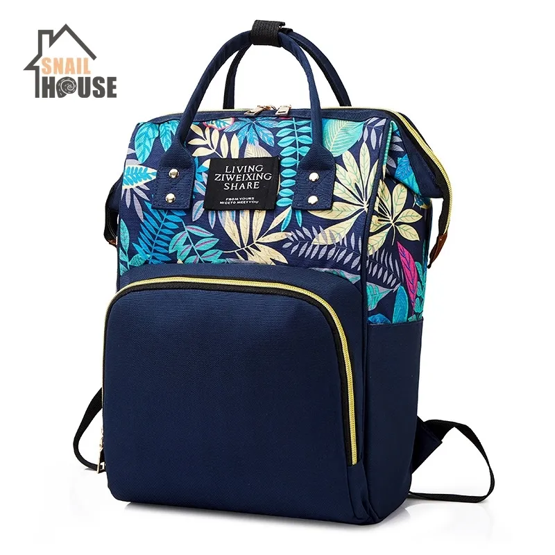 Snailhouse Diaper Bag Rugzak Zipper Grote Capaciteit Travel Maternity Bags Mummy Baby Nappy Bag Multifunctional Nursing Handtas 201125