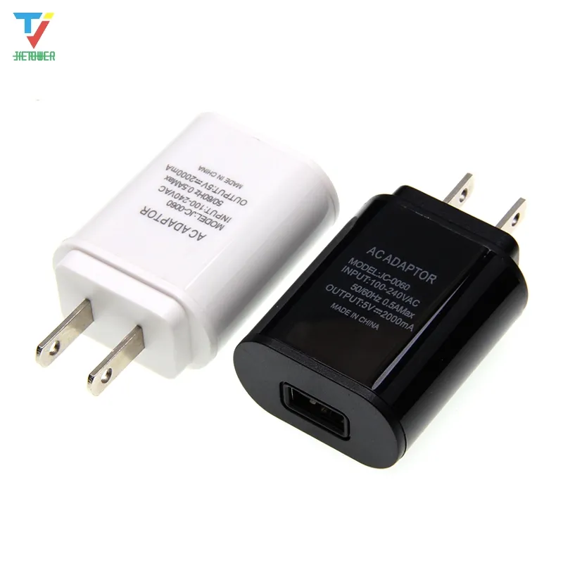 Chargeur de téléphone portable 5V 2A 10W chargeur de voyage USB adaptateur mural Portable prise ue/US noir/blanc 50 pcs/lot