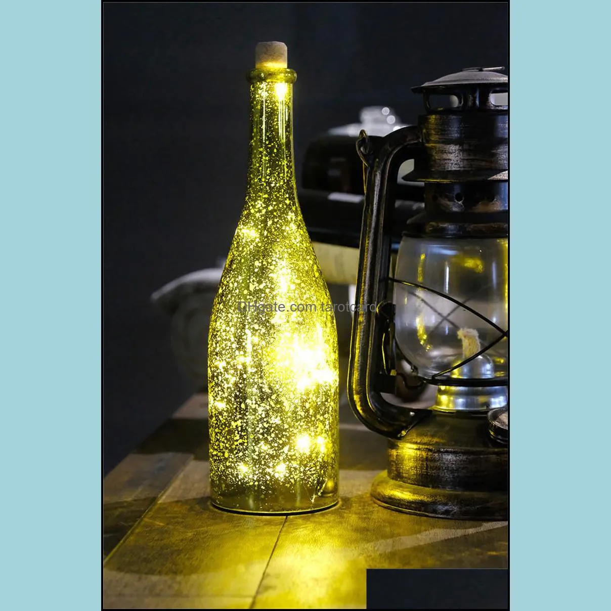 2m 20led Wine Bottle Lights Cork Battery Powered Starry Diy Christmas String Lights for Party Halloween Wedding Decoracion Wholesale