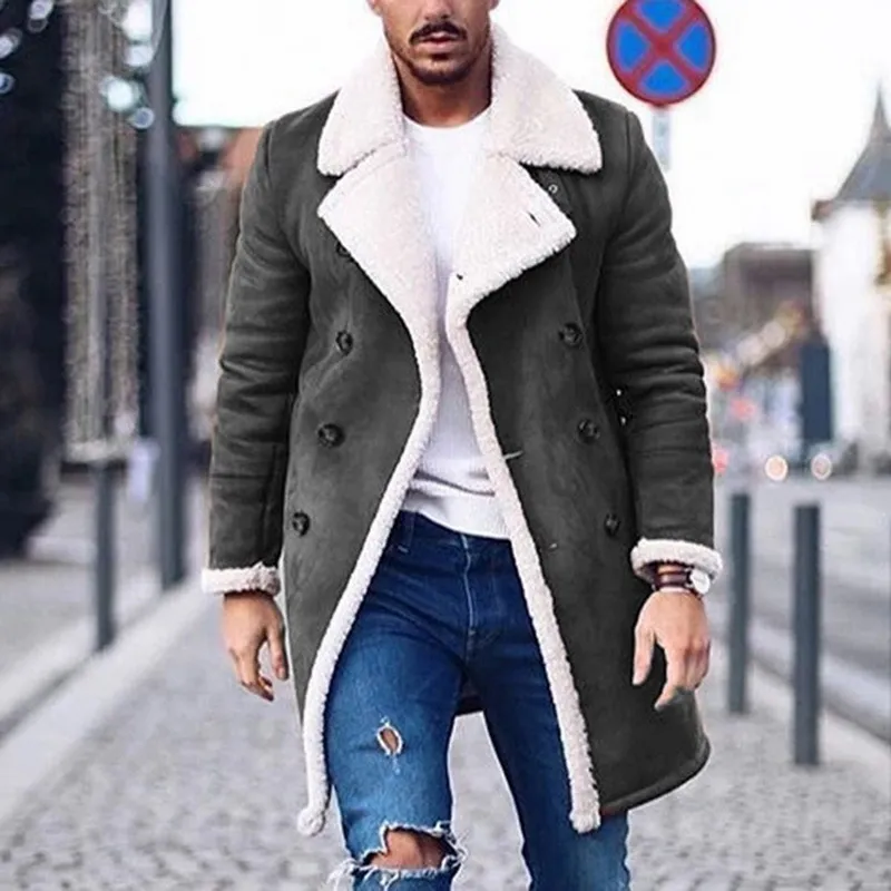 Fleece trench coat mens shop