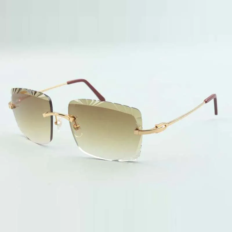 2022 Direct sales high-quality cutting lens sunglasses 3524020, metal wires temples, size: 58-18-140mm
