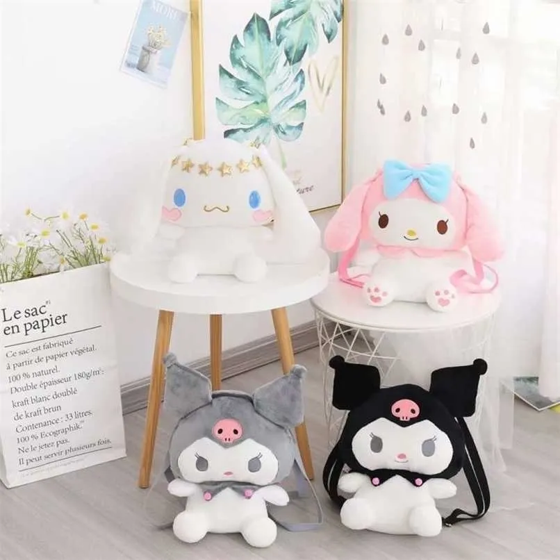 Kawaii Japanse stijl rugzak pluche wit hond back tas meisje schooltas cartoon Kuromied tassen vriendin kinderen kinderen geschenken 220209