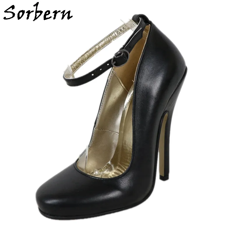 Sorbern 14cm 16 cm Sexy mulheres sapatos Genuine Ladies Senhoras Bomba de alto salto alto Matt Stilettos Redondos Toe Treets