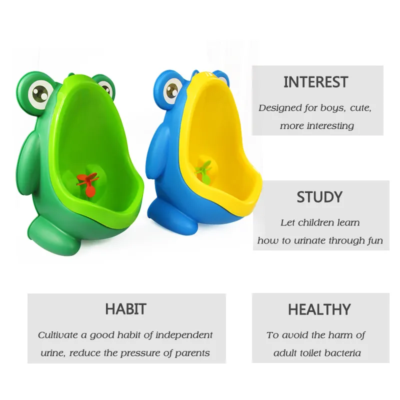 Urinoir d'apprentissage de la propreté pour enfant - Réglable en hauteur - Grenouille mignonne - Vert clair