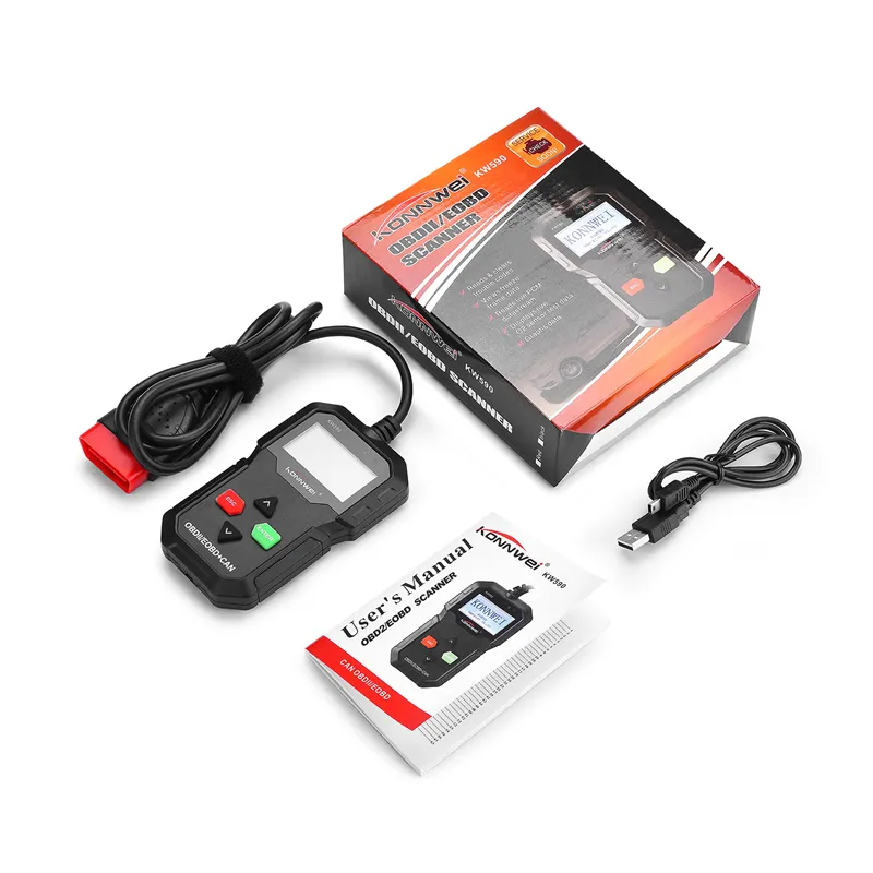 2020 OBD Diagnostic Tool Konnwei KW590 Auto Code Reader Automotive OBD2 Scanner Ondersteuning Multi-Brands CarsLanguages ​​Gratis verzending