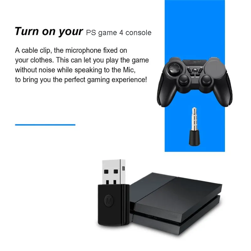 USB Adapter Bluetooth-compatible Transmitter For PS4 PS5 Playstation  Bluetooth4.0 Headsets Receiver Headphone Dongle