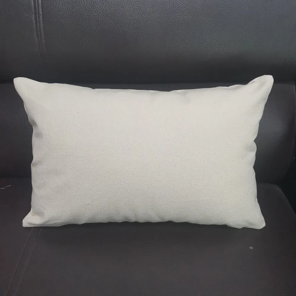 12x18 Lumbar Pillow Case 12 oz Natural Canvas Blank Pillow Cover Thick Cotton Plain Cushion Cover for DIY
