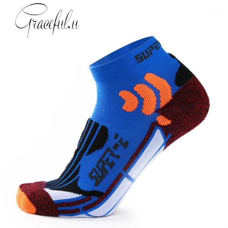 Skarpety Sportowe Running Professional Outdoor Quick-Sifting Athletic Men's Krótkiej wanny Patchwork Letters Sock Socket
