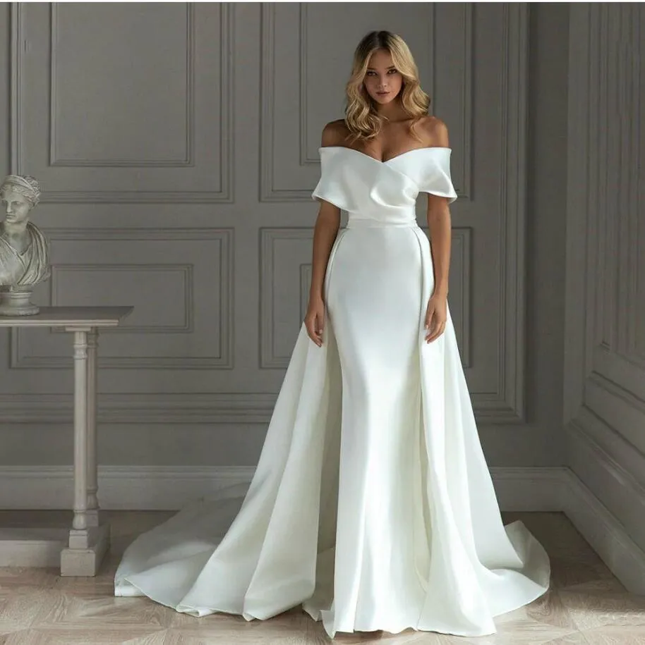 Vestidos de sales novia tela satin