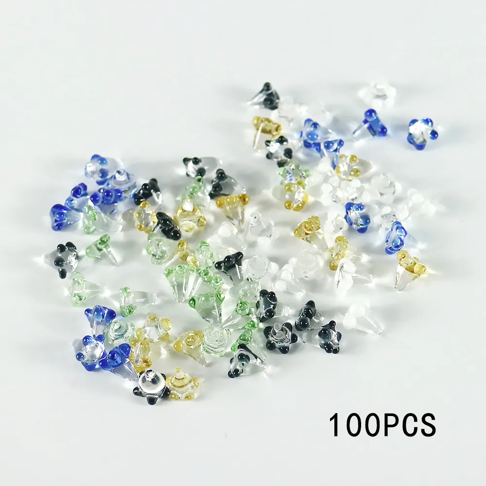 Formax420 Tiny 8mm Maat 20 pcs/50 pcs/100 pcs Daisy Stijl Bloem Glazen Schermen voor Pijpen diverse Kleuren Gratis Verzending