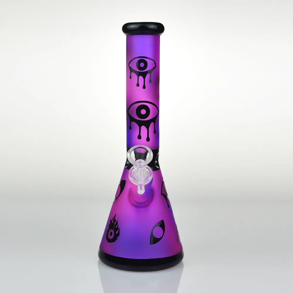 Bong in vetro narghilè da 10 pollici Sabbiatura Pipa ad acqua Becher da fumo Bong Raccoglitore di cenere di ghiaccio Dab Impianti petroliferi Tubi gorgogliatore Ciotola da 14 mm Downstem