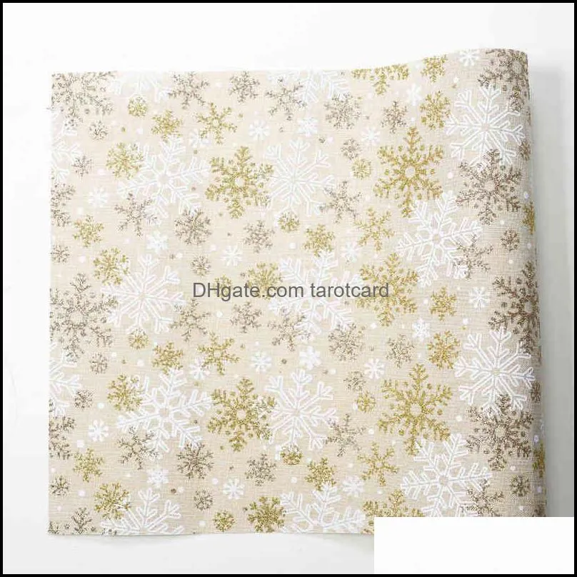 Christmas Table Runner Snowflake Christmas Table Decoration Themed Birthday Party Decor White Snowflakes Embroidered Home Decor 220107