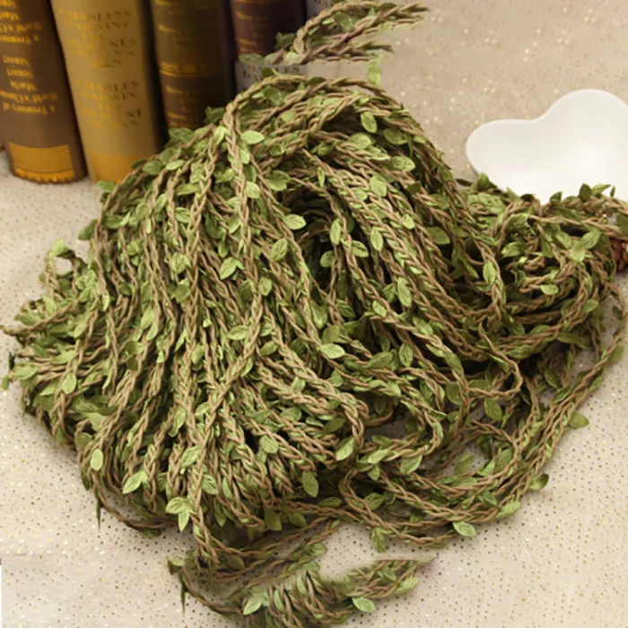 10m/roll Pure Hemp Rope Leaves Rattan Living Room Home Decoration Rustic Vintage Wedding/Glass Bottle Decoration Gift Wrapping HHE3380