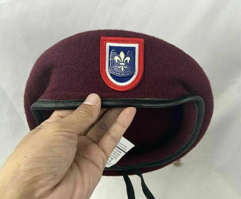Berretti Us Army 82nd Airborne Division Beret Special Forces Group Red Wool Hat Store1