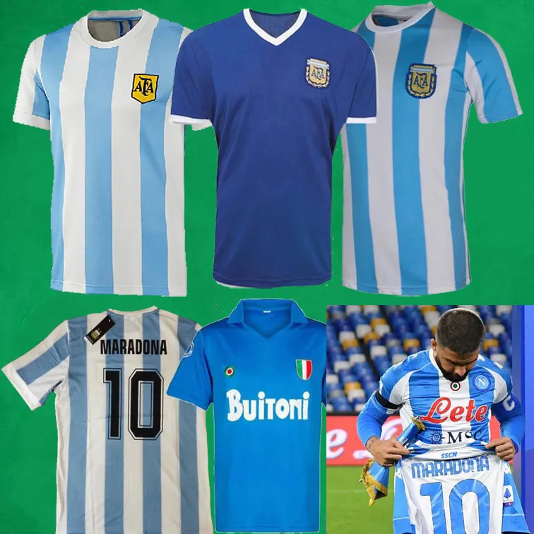 87 88 Napoli Retro Soccer Jerseys 1986 Argentina Maradona Jersey 1978 Retro Fotbollskjortor Män Kids Fotboll Kit Maillot Camisetas de Futbol