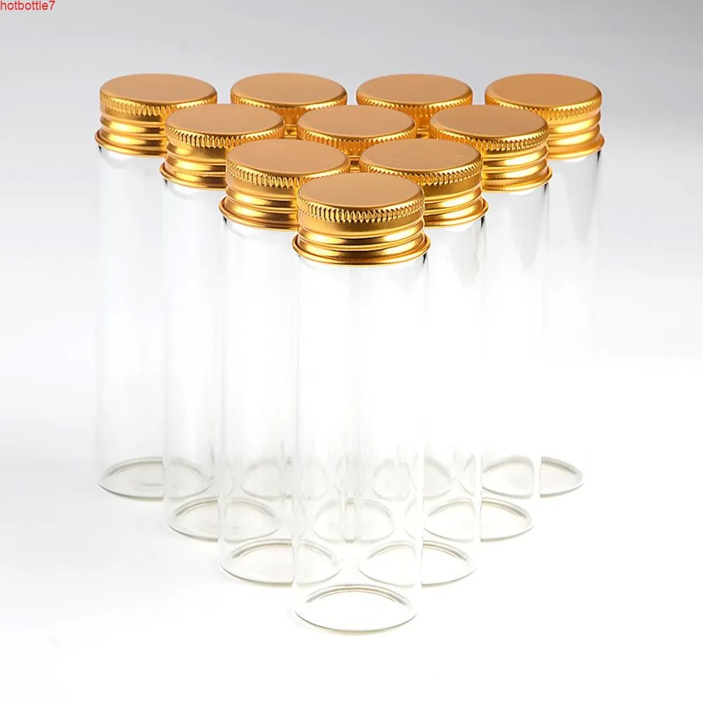 30 * 100 * 21mm 50ml Flaschen Glasfläschchen Gläser mit Aluminium-Schraubkappe Leere Goldene Lids Geschenk 50pcshigh Quantit