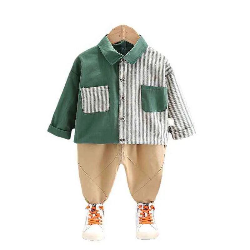 Nieuwe lente herfst baby jongens kleding kinderen katoen casual shirt broek 2pcs / sets peuter mode sportkostuum kinderen trainingspakken G220310