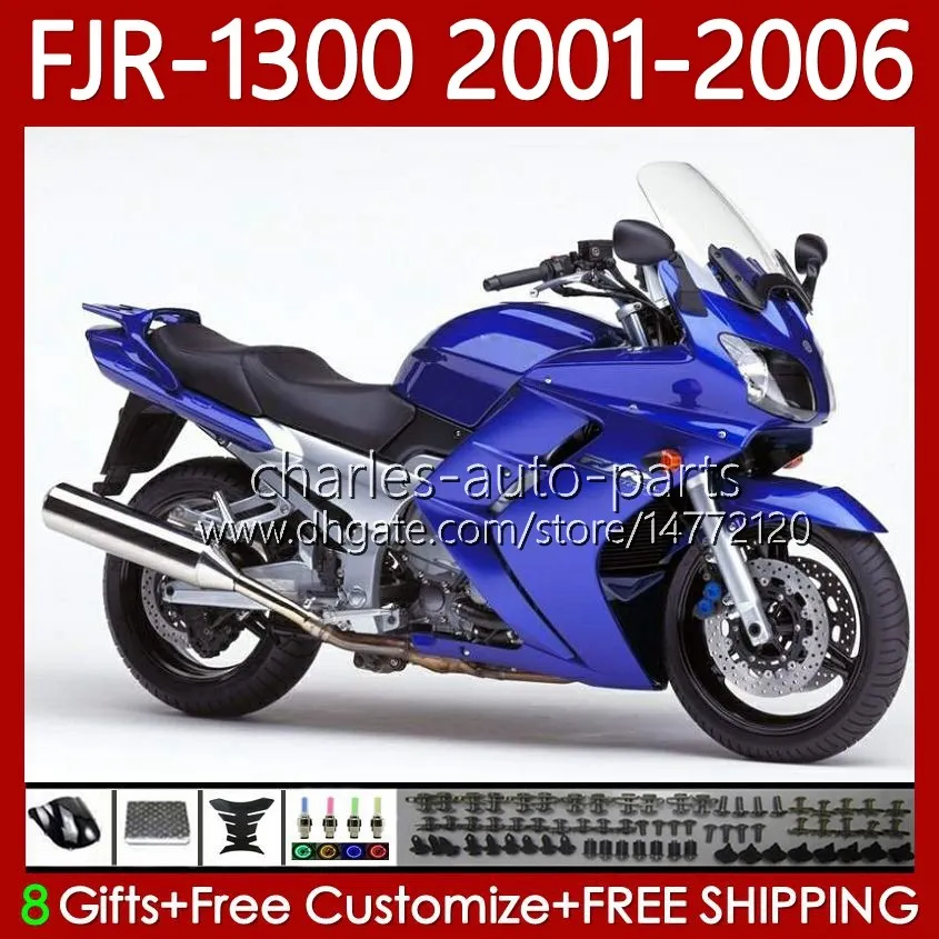 Комплект для тела для Yamaha FJR-1300 FJR1300A FJR 1300 A CC 2001-2006 глянцевый синий кузов 106NO.103 FJR1300 01 02 03 04 05 06 FJR-1300A 2001 2002 2003 2004 2005 2006 OEM FACKING