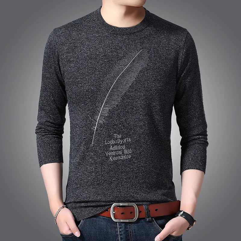 2021 Ny modetröja för män Pullover O-Neck Slim Fit Jumpers Knitwear Warm Winter Korean Style Casual Mens kläder