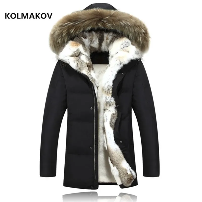 Homens de inverno e mulheres pato para baixo jaqueta casaco masculino parkas de coelho quente colarinho capuz aquecer casaco masculino parkas homens 201199