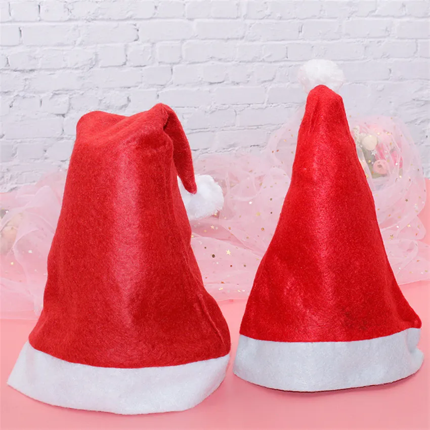 UPS！クリスマスの帽子サンタクロースの装飾普通の不織の大人の子供の帽子クリスマスの飾り祭りパーティーキャップA12