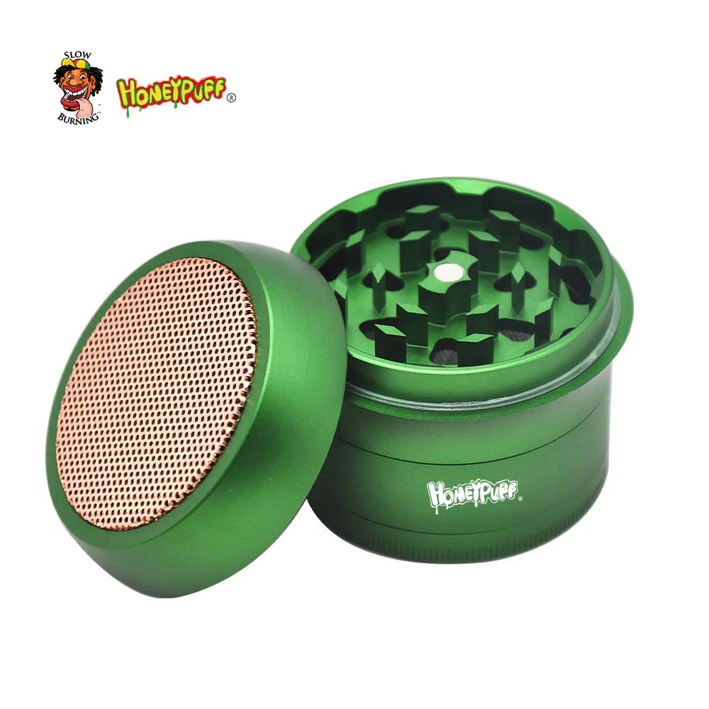 HONEYPUFF Grande Moedor de Metal 63MM Ervas Estilo Cogumelo Aeronaves Moedor de Tabaco de Alumínio Acessórios para Fumar