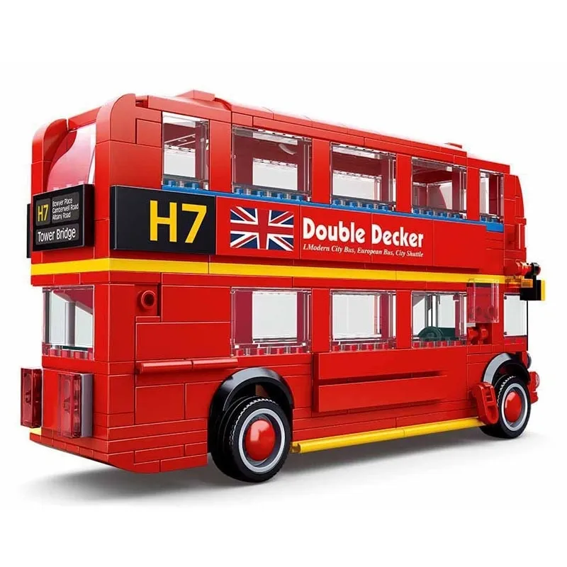 21045 Technic MOC Car Series DIY Creator City Classic London Bus à deux étages Blocs de construction Modèle de voiture Jouets pour enfants Cadeaux LJ200928
