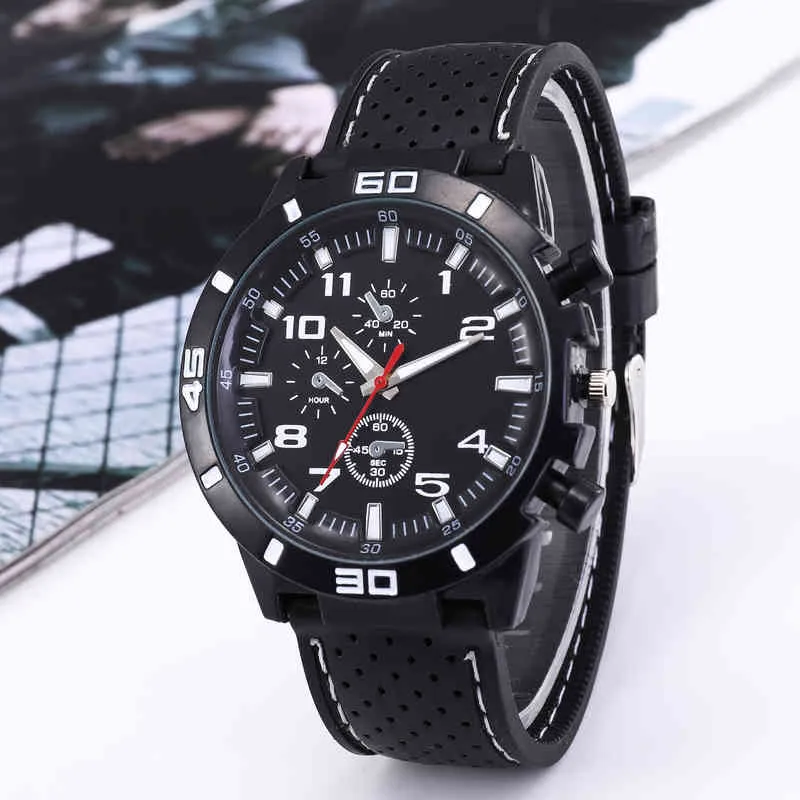 Sports Silicone Men's Watch Fashion Classic Luxury Racing Business Dial Casual Quartz Gifts for Men