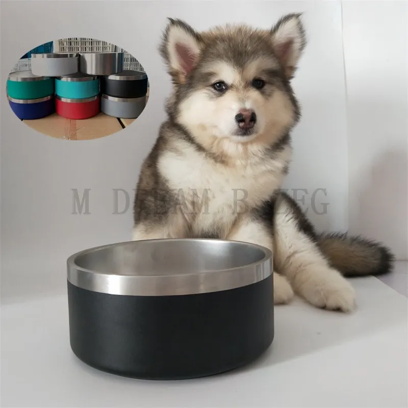 Dog Bowls 32OZ Stainless Steel Non-Slip Pet Dishes Bowls 8 Colors Tumblers Double Wall Vacuum Insulated Large Dog Bowl Mugs