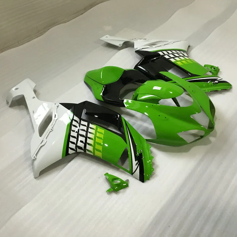 Motorcycle Fairing body kit for KAWASAKI Ninja ZX6R 636 07 08 ZX 6R 2007 2008 ABS Green white Fairings bodywork+Gifts KB54