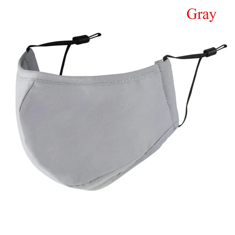 face mask 3-layer cotton fashion designers face masks adult breathable black gray blue washable anti-haze PM2.5 facemask for men women