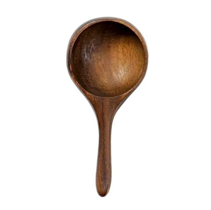 Natural Acacia Wood Coffee Scoop Short Handle Measuring Spoons Coffee-Bean Milk Powder Wooden Scoops SN4353
