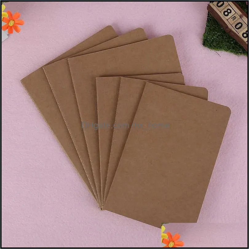 Notas notas Notas Escola Office Supplies Business Industrial Kraft Notebook Blank Cowe Paper Notepad Livro vintage Soft C￳pia Di￡rio Memorandos E