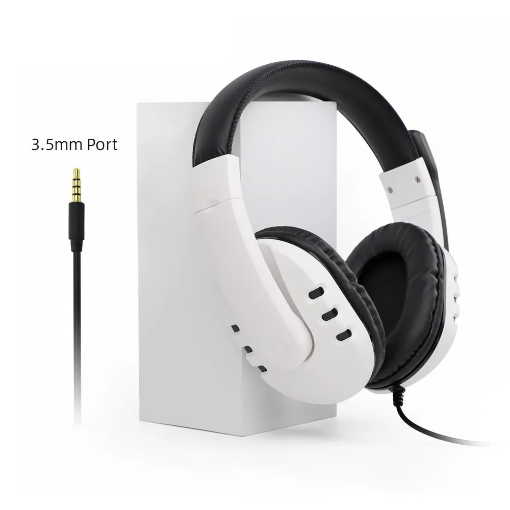 PS5 Gaming Headset Retractable Headband Noise Cancelling MIC Wired Headphones for PS5/PS4/Switch/ONE/360/PC with Retail Box