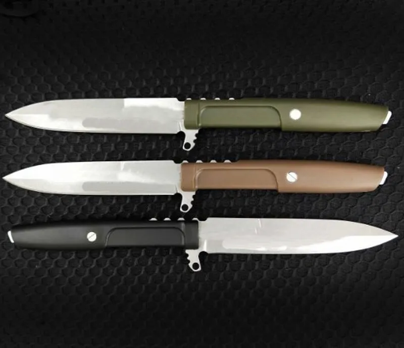 Najwyższej jakości Survival Prosto Nóż D2 Kamienny Wash Blade Full Tang Nylon Plus Szklany uchwyt Włókno z ABS K Sheath