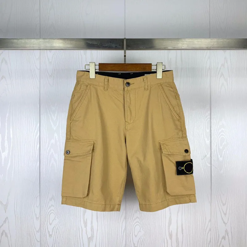 23SS Vår Sommar Cargo Shorts Herr Kvinnor Militärstil Bomull Multi Pocket Casual Kompass Badge Broderi 042501