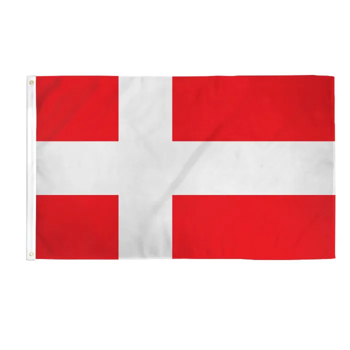 Danii flagi krajowe flagi krajowe 3'x5'ft 100d poliester z dwoma mosiężnymi przelotkami