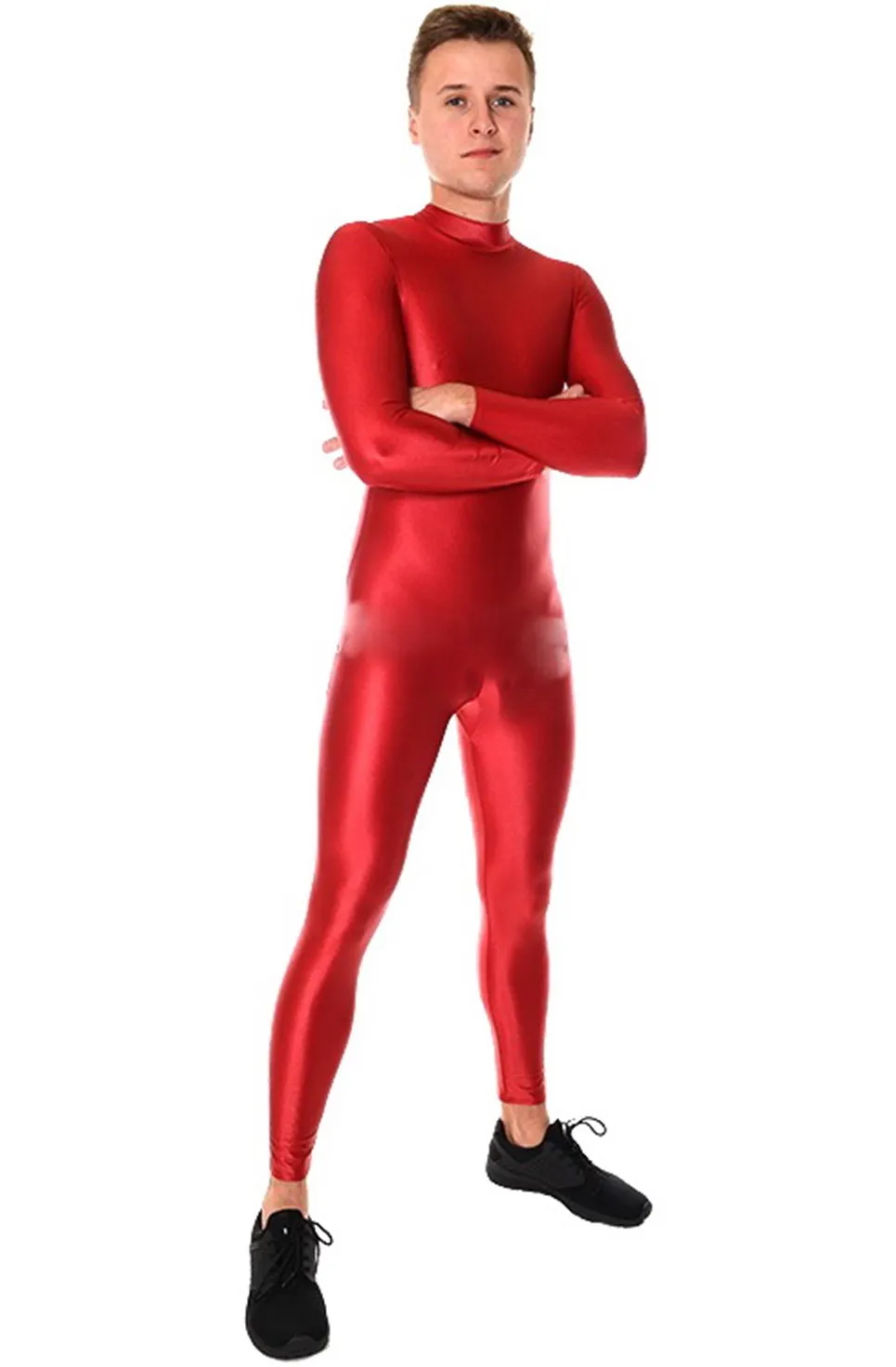 Красная лайкра спандекс костюм костюм Unisex йога костюмы сексуальные женщины мужские мужские блюда без головы на хэллоуин.