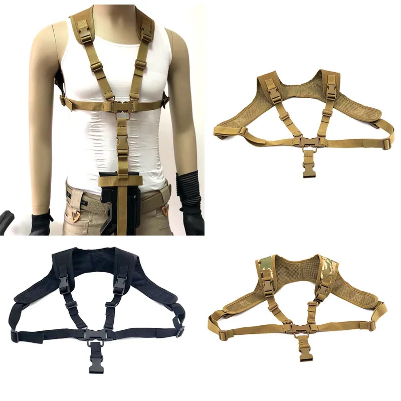 Outdoor Rifle Gun Rope One Point Sling Vest Tactical Chest Rig Strap Sports Airsoft Gear Camouflage Combat Assault Multi-functional NO06-026