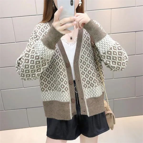 Womens Sweaters 2023 luxury embroidery Cardigan Stitching 7 Colors Streetwear comfortable Knitted size s-2xl