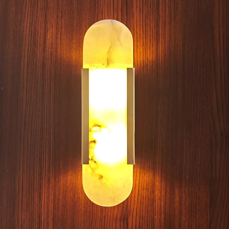 Marble LED Wall lamp 90-260V Living room Corridor Wall Sconce Hotel Room Bathroom Wall lights Golden Metal Atmosphere Lighting