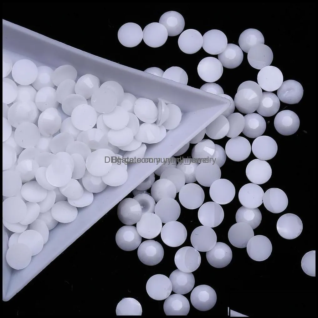 Resin Loose Beads Jewelry Jelly White Ab Flat Back Rhinestone All Size M,4Mm,5Mm,6Mm In Wholesale Prcie With Quality Drop Delivery 2021