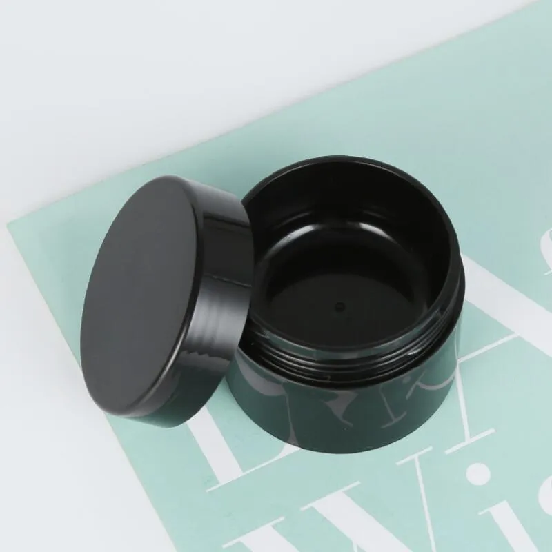 Black Empty 5 Gram 5ML Plastic Pot Jars Cosmetic Sample Empty Container Screw Cap Lid, for Make Up Eye Shadow Nails Powder LX4008