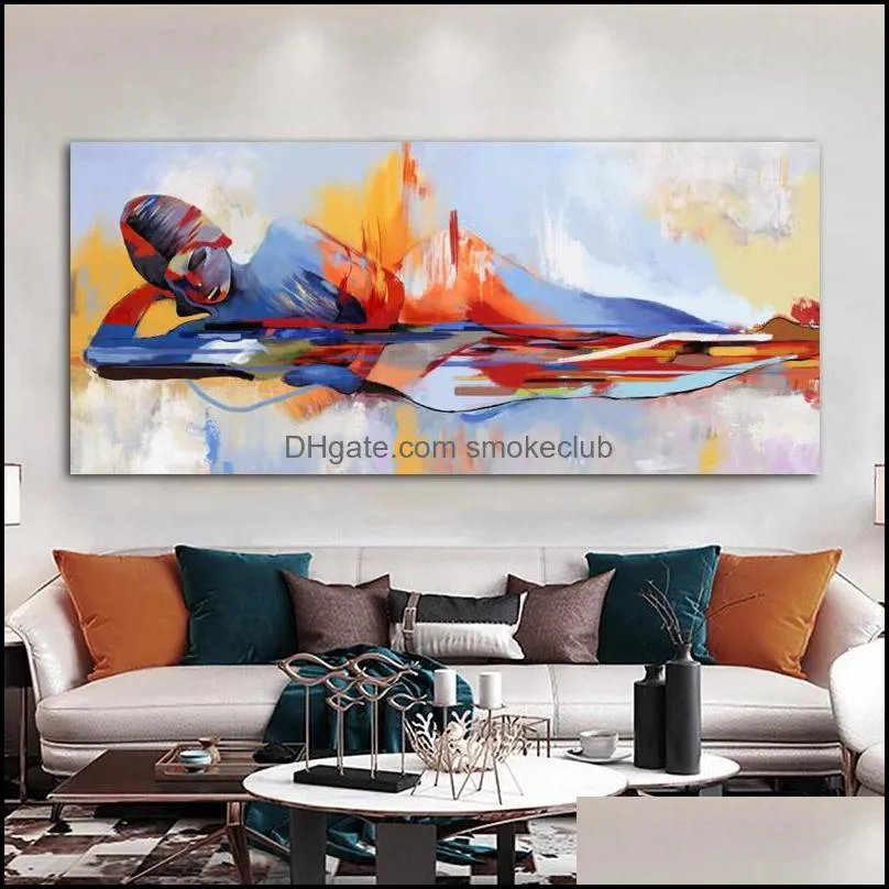 Watercolor Sexy Woman Body Oil Painting On Canvas Colorful Abstract Wall Art For Living Room Home Decor Lord Buddha Pictures